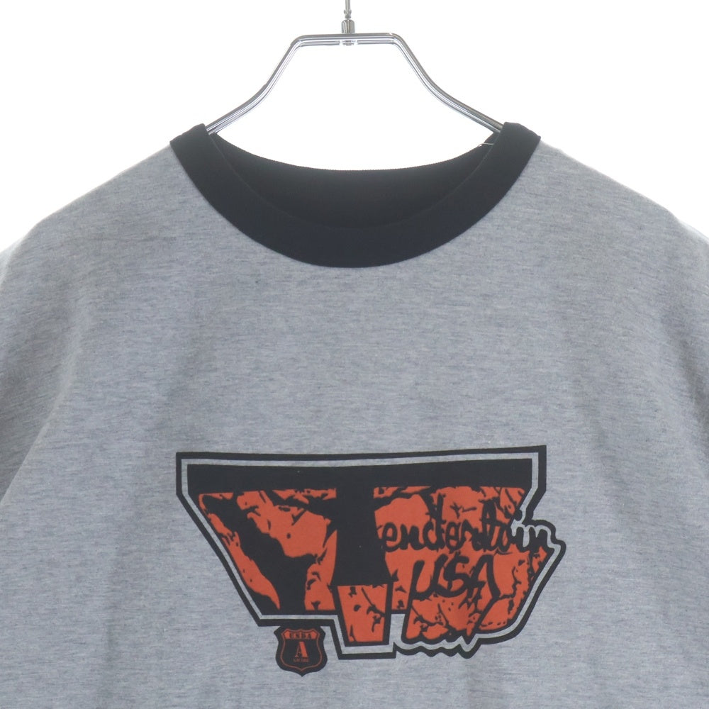 TENDERLOIN(テンダーロイン) REVERSIBLE TEE リバーシブル 半袖Tシャツ グレー/ブラック