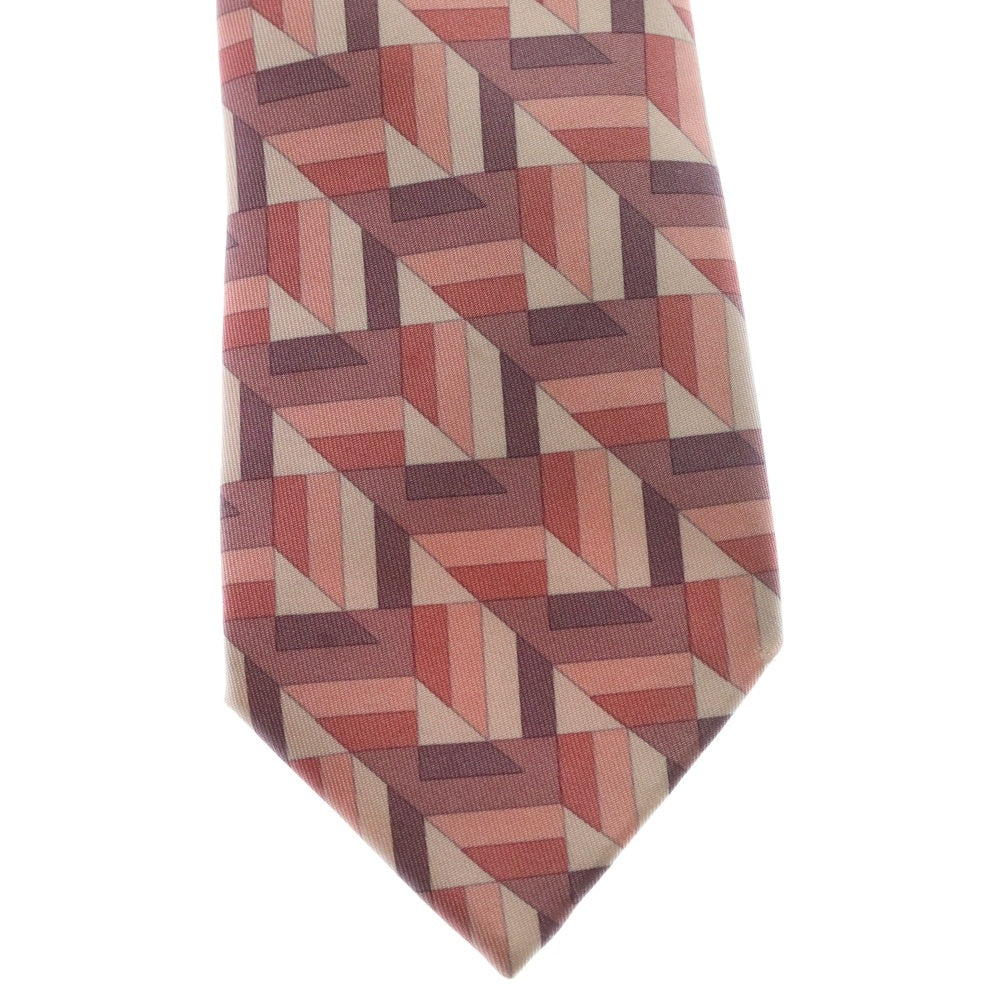 HERMES(エルメス) Silk Tie 総柄 シルクネクタイ ピンク
