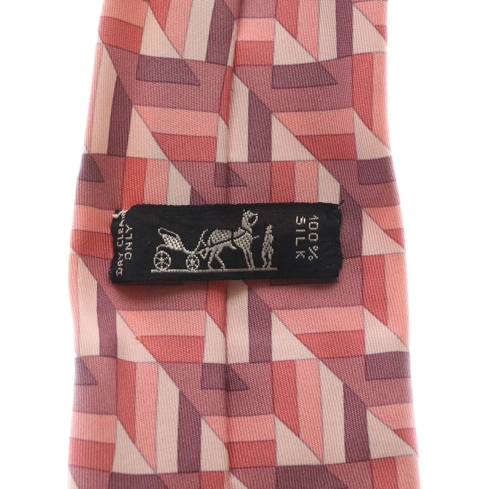HERMES(エルメス) Silk Tie 総柄 シルクネクタイ ピンク