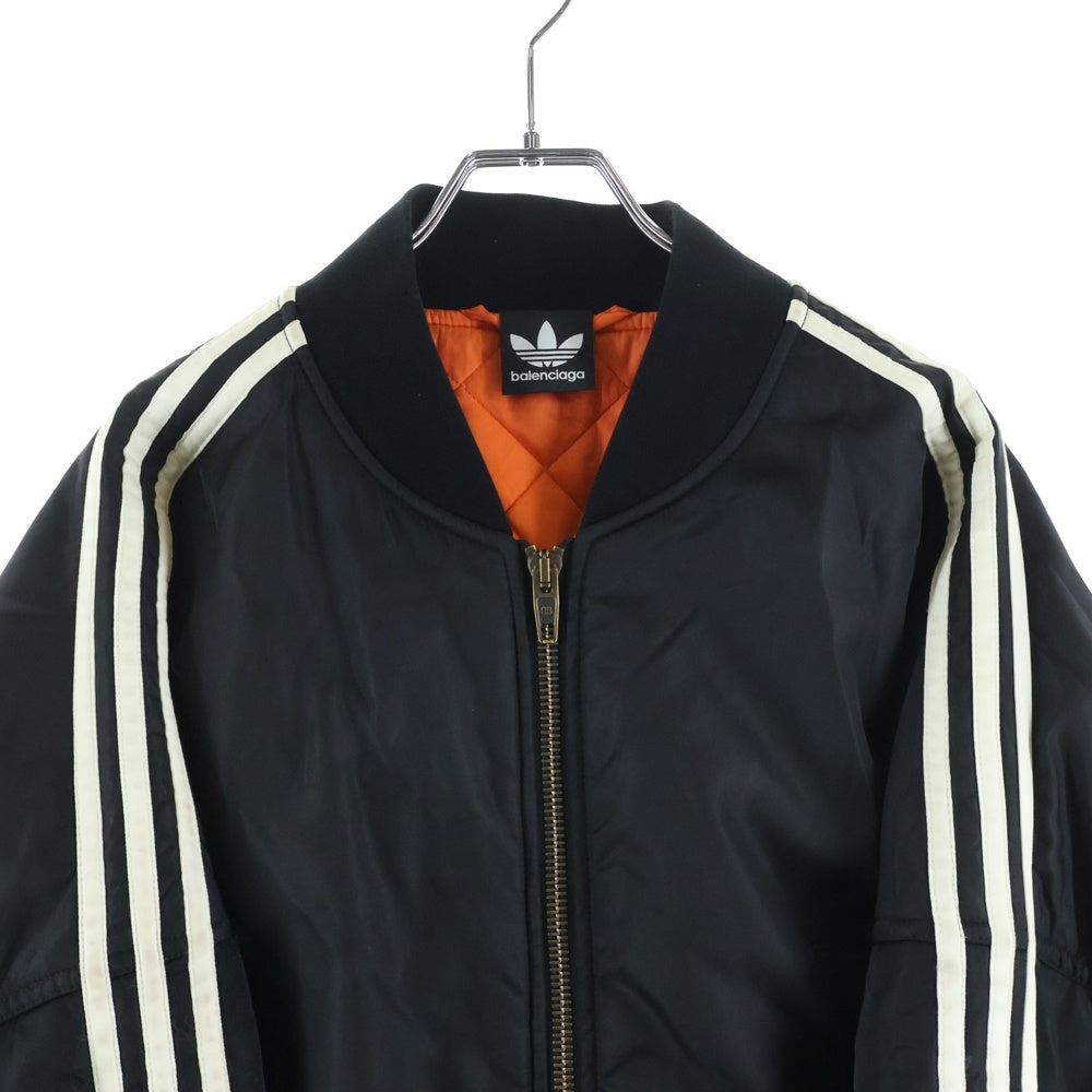 BALENCIAGA(バレンシアガ) 23SS ×adidas MA-1 アディダス サイドライン ボンバージャケット ブラック 725335 TNO27
