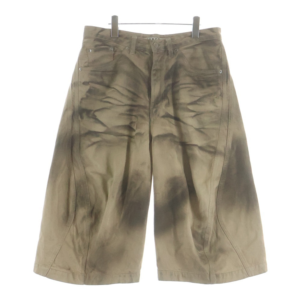 NVRFRGT(ネバーフォーゲット) 3D TWISTED JORTS Crazy Dirty Washed Tan ウォッシュド加工 ツイスト ハーフパンツ ショーツ ブラウン NF251P10B