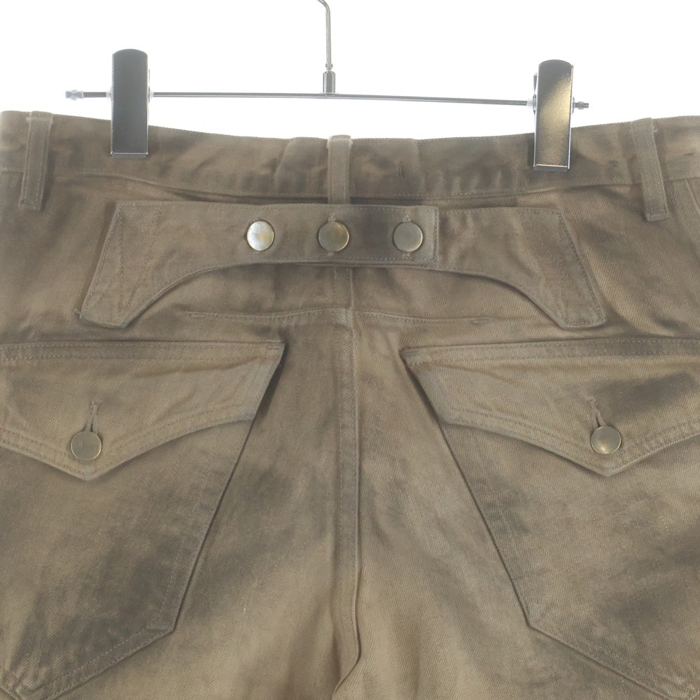 NVRFRGT(ネバーフォーゲット) 3D TWISTED JORTS Crazy Dirty Washed Tan ウォッシュド加工 ツイスト ハーフパンツ ショーツ ブラウン NF251P10B