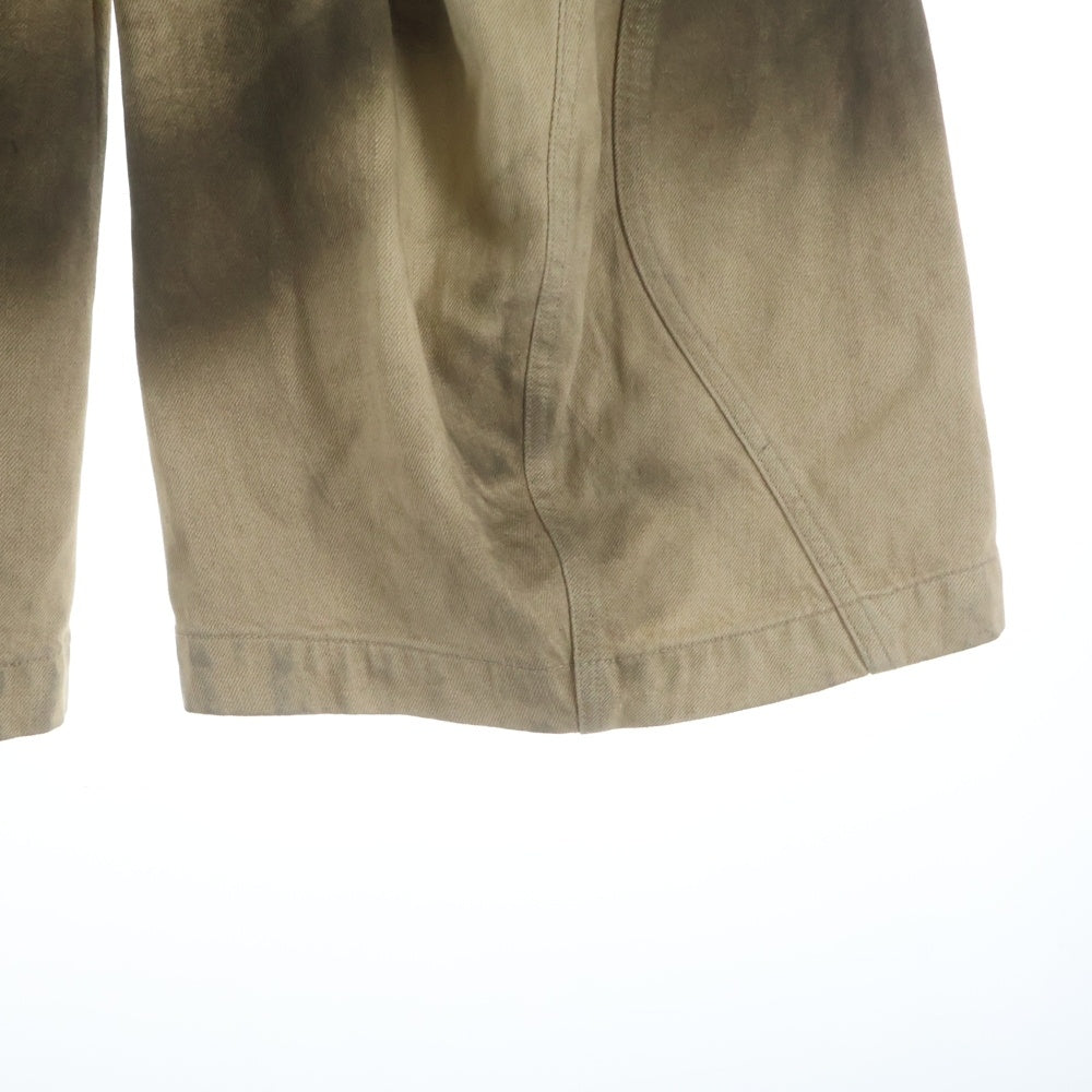 NVRFRGT(ネバーフォーゲット) 3D TWISTED JORTS Crazy Dirty Washed Tan ウォッシュド加工 ツイスト ハーフパンツ ショーツ ブラウン NF251P10B