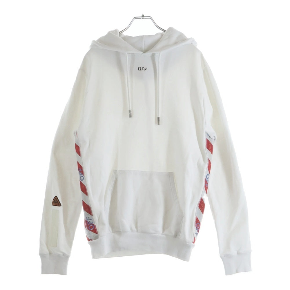 OFF-WHITE(オフホワイト) 18SS Tape Logo Hoodie タープロゴ プルオーバースウェットパーカー フーディー ホワイト OMBB032S18003008