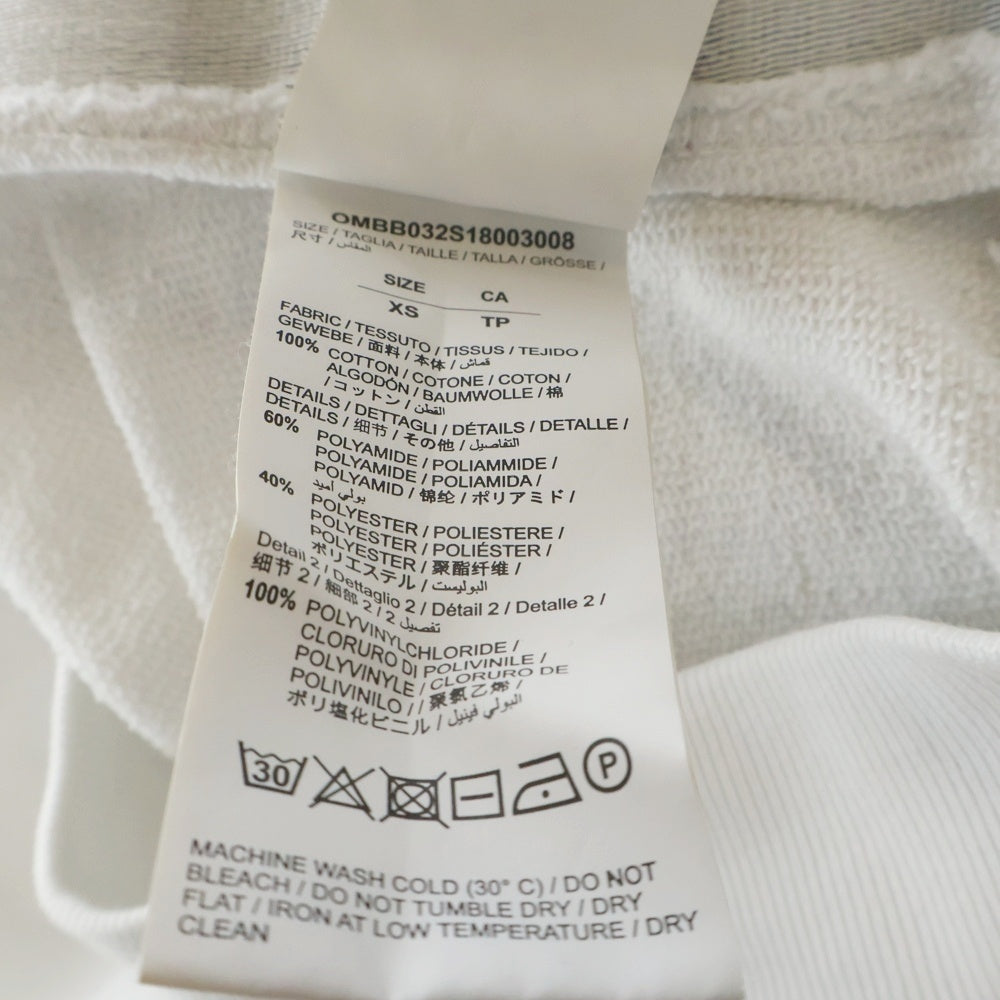 OFF-WHITE(オフホワイト) 18SS Tape Logo Hoodie タープロゴ プルオーバースウェットパーカー フーディー ホワイト OMBB032S18003008