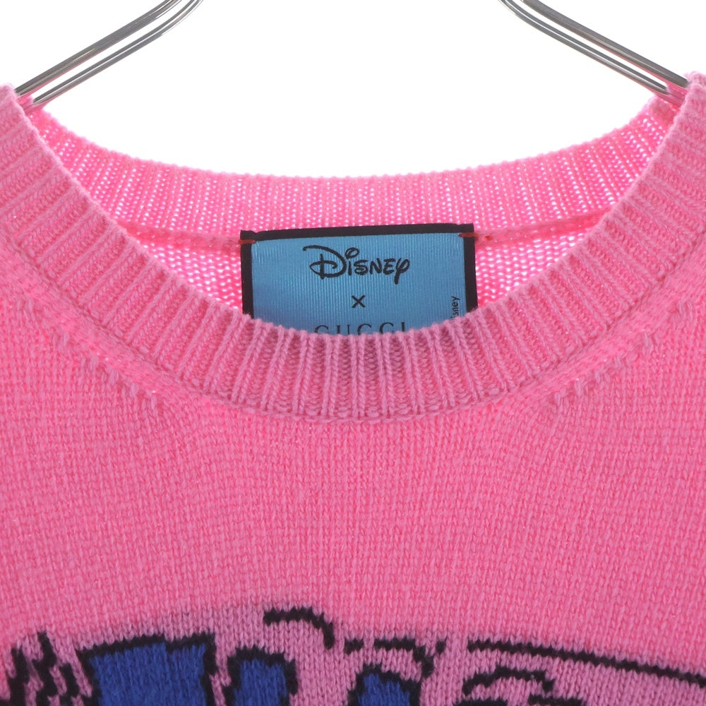 GUCCI(グッチ) ×Disney Donald Duck Sweater ディズニー ドナルドダックプリント クルーネックニットセーター ピンク 652620 XKBSI