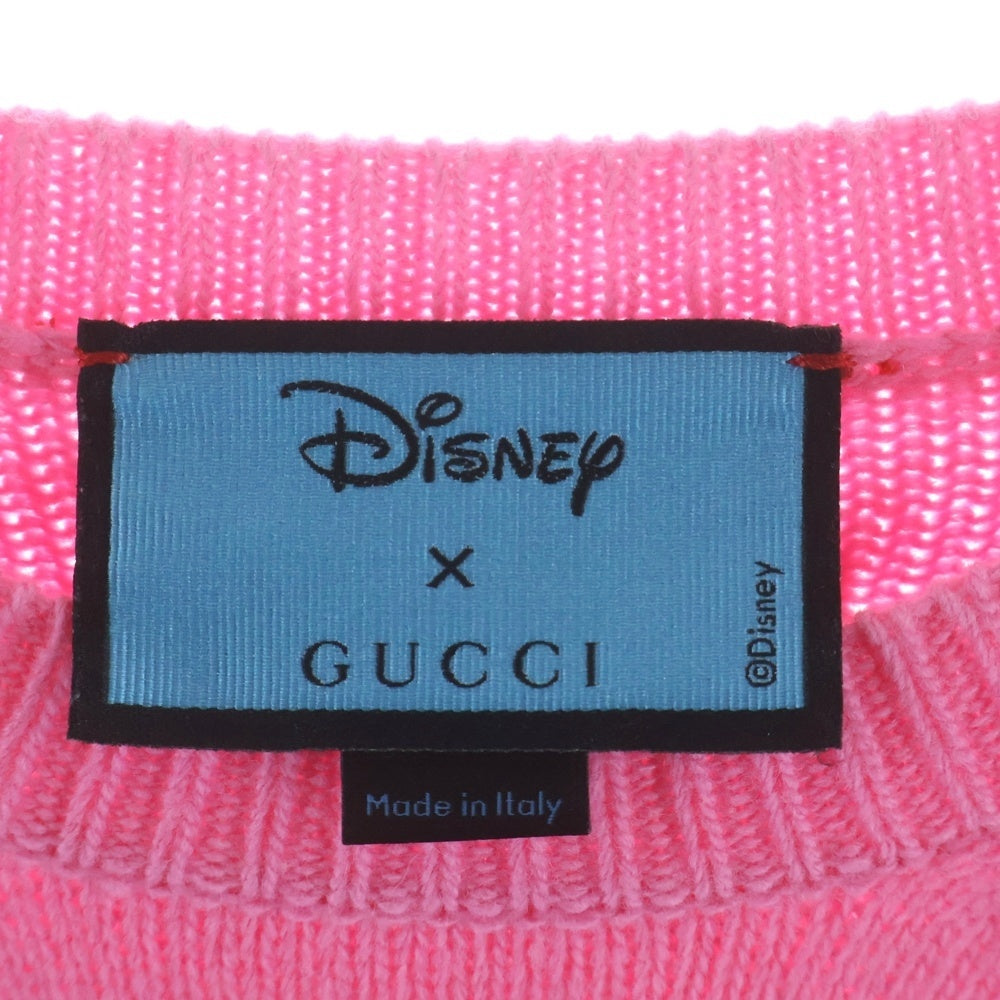 GUCCI(グッチ) ×Disney Donald Duck Sweater ディズニー ドナルドダックプリント クルーネックニットセーター ピンク 652620 XKBSI