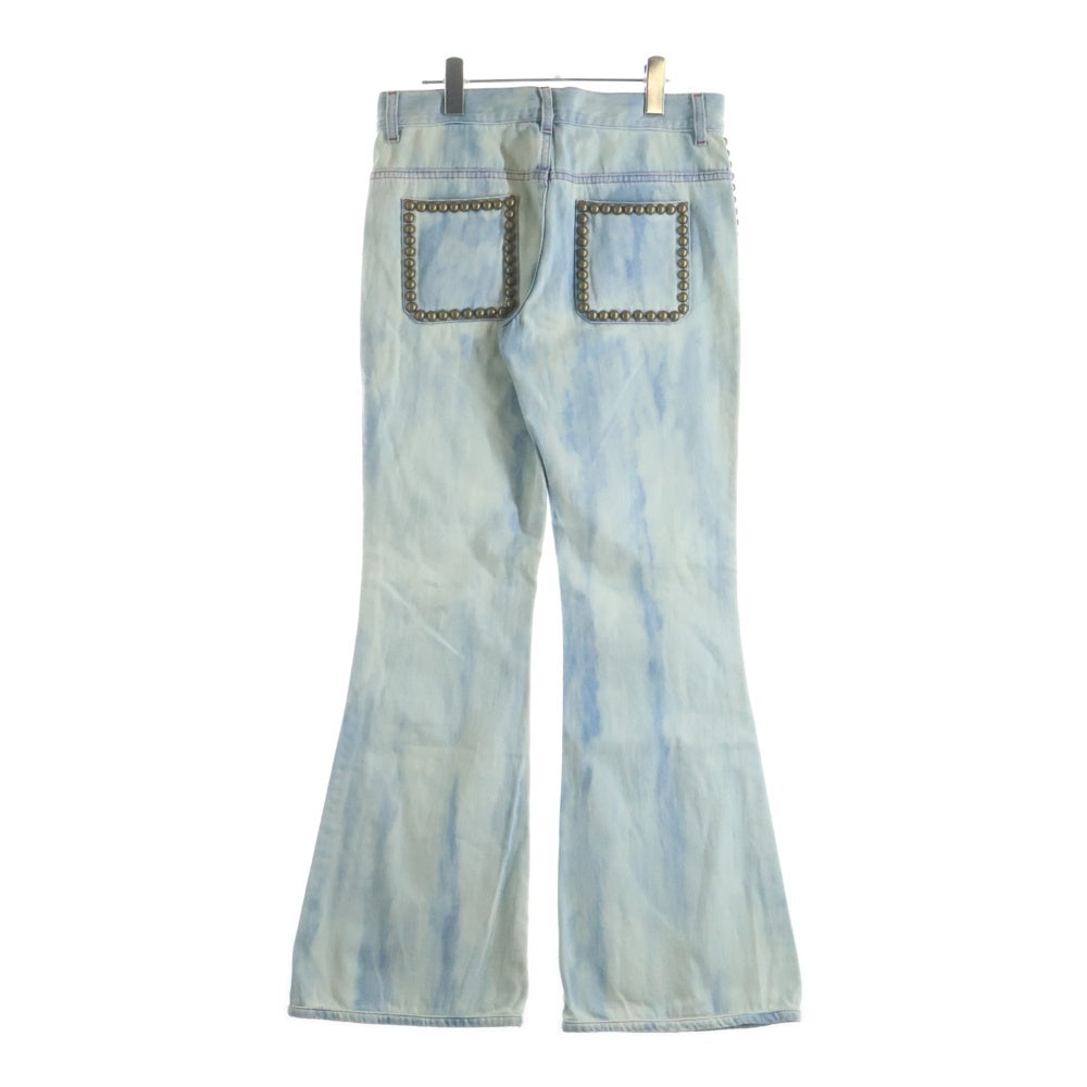 GUCCI(グッチ) Studded Denim Pants 花柄 ロゴ刺繍 スタッズフレアデニムパンツ インディゴ 471923 XR548
