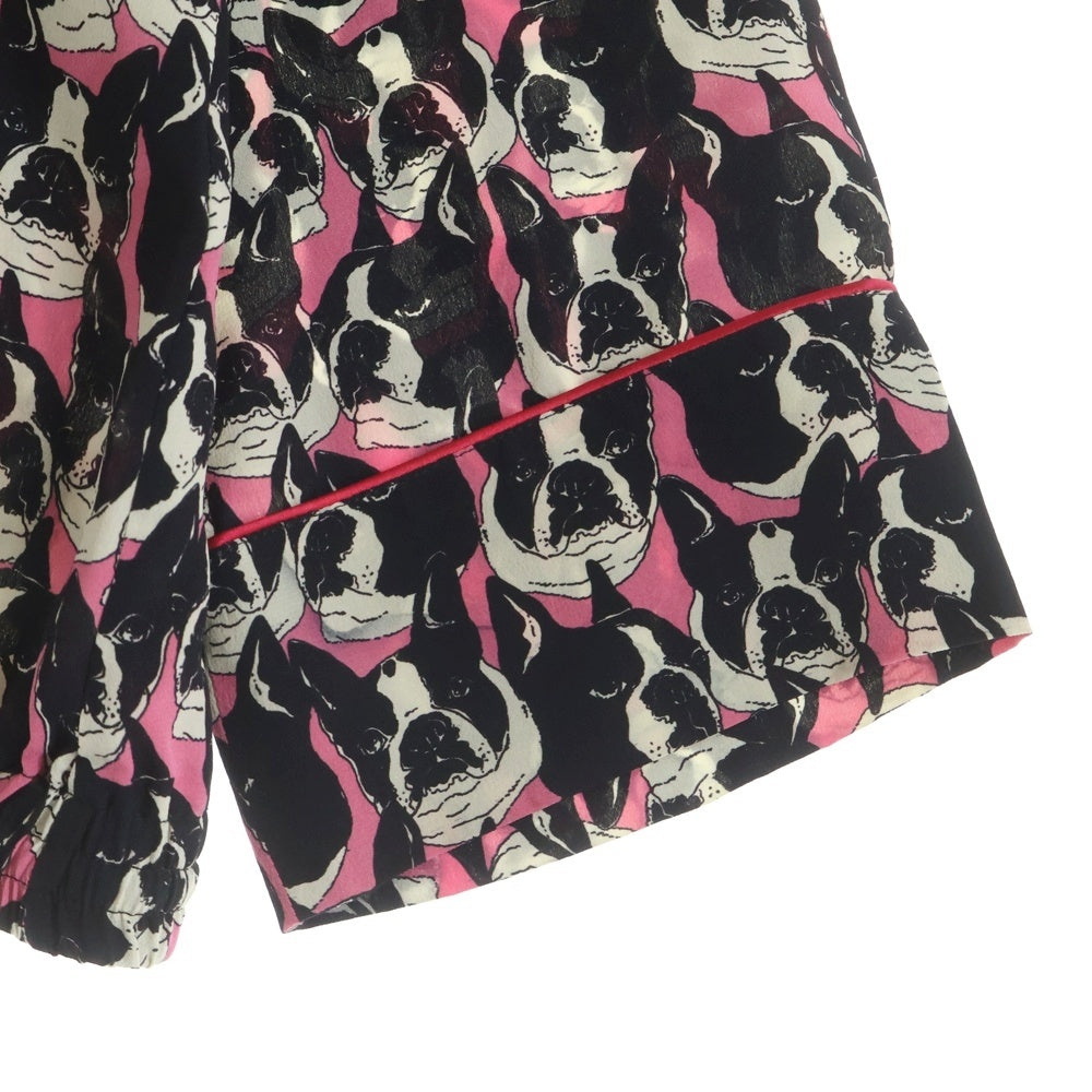 GUCCI(グッチ) Silk Bulldog Shirt ブルドッグ シルク長袖シャツ ブラック 516566 ZLXI8