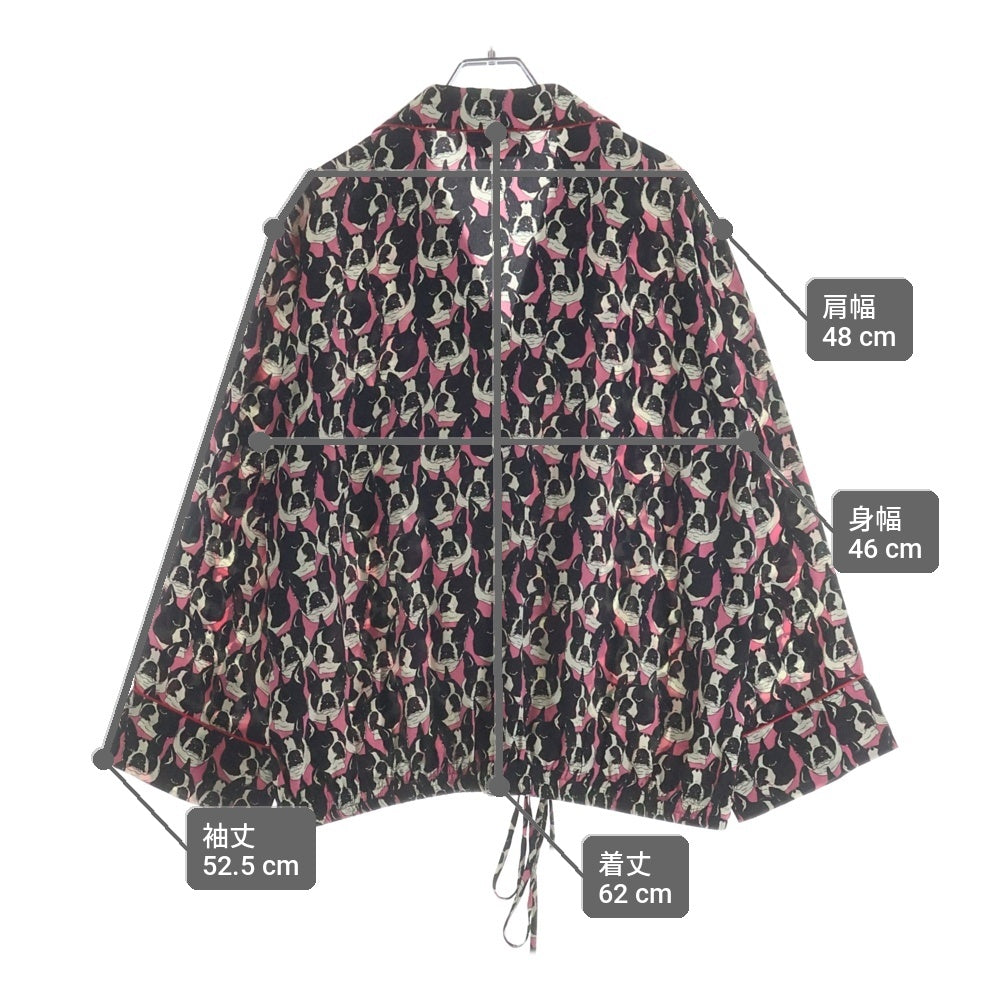 GUCCI(グッチ) Silk Bulldog Shirt ブルドッグ シルク長袖シャツ ブラック 516566 ZLXI8