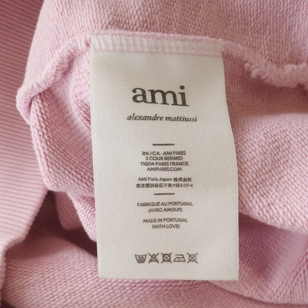 AMI Alexandre Mattiussi(アミアレクサンドルマテュッシ) Sweatshirt ハートロゴ刺繍 クルーネックスウェットトレーナー ピンク E22USW002.747