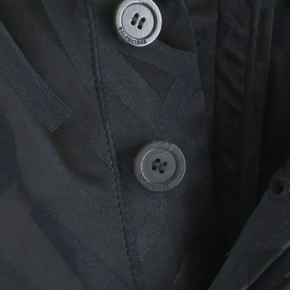 BALENCIAGA(バレンシアガ) Satin Baggy Pants 総柄 サテンバギーパンツ ブラック 671660 TIO38