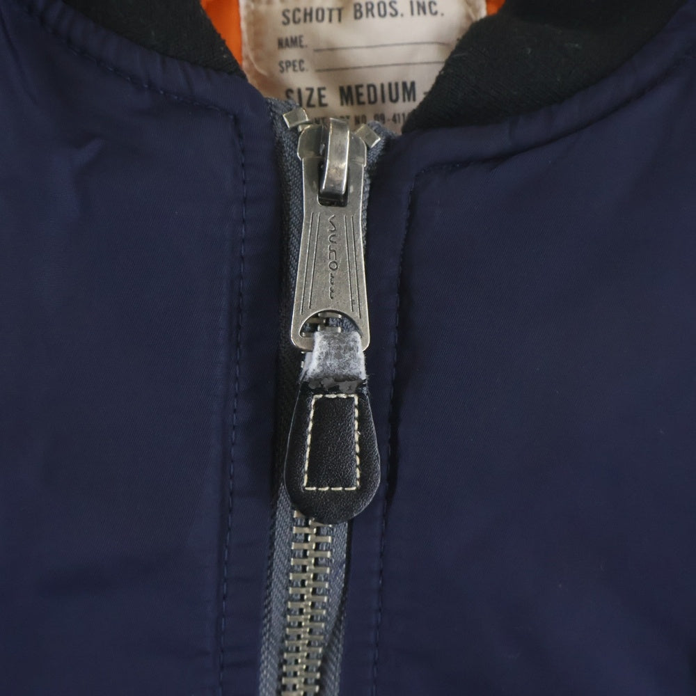 SCHOTT(ショット) FLIGHT JACKET MA-1 ロゴワッペン フライトジャケット ブルゾン ネイビー CWU-R-213-31