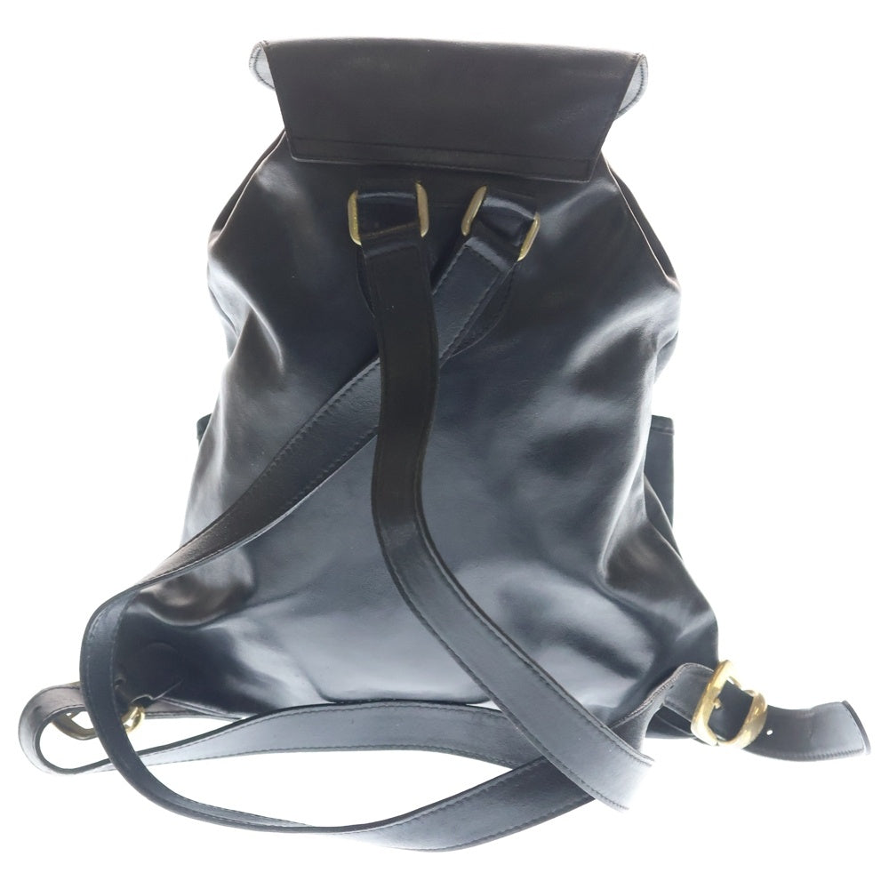 GIANNI VERSACE(ジャンニ ヴェルサーチ) VINTAGE Backpack メデューサロゴ レザーリュックサック バックパック ブラック