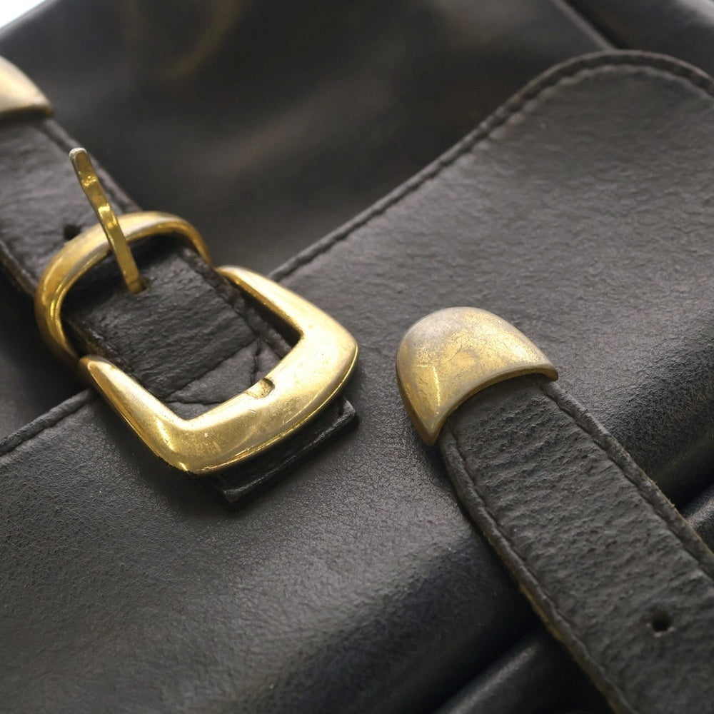 GIANNI VERSACE(ジャンニ ヴェルサーチ) VINTAGE Backpack メデューサロゴ レザーリュックサック バックパック ブラック