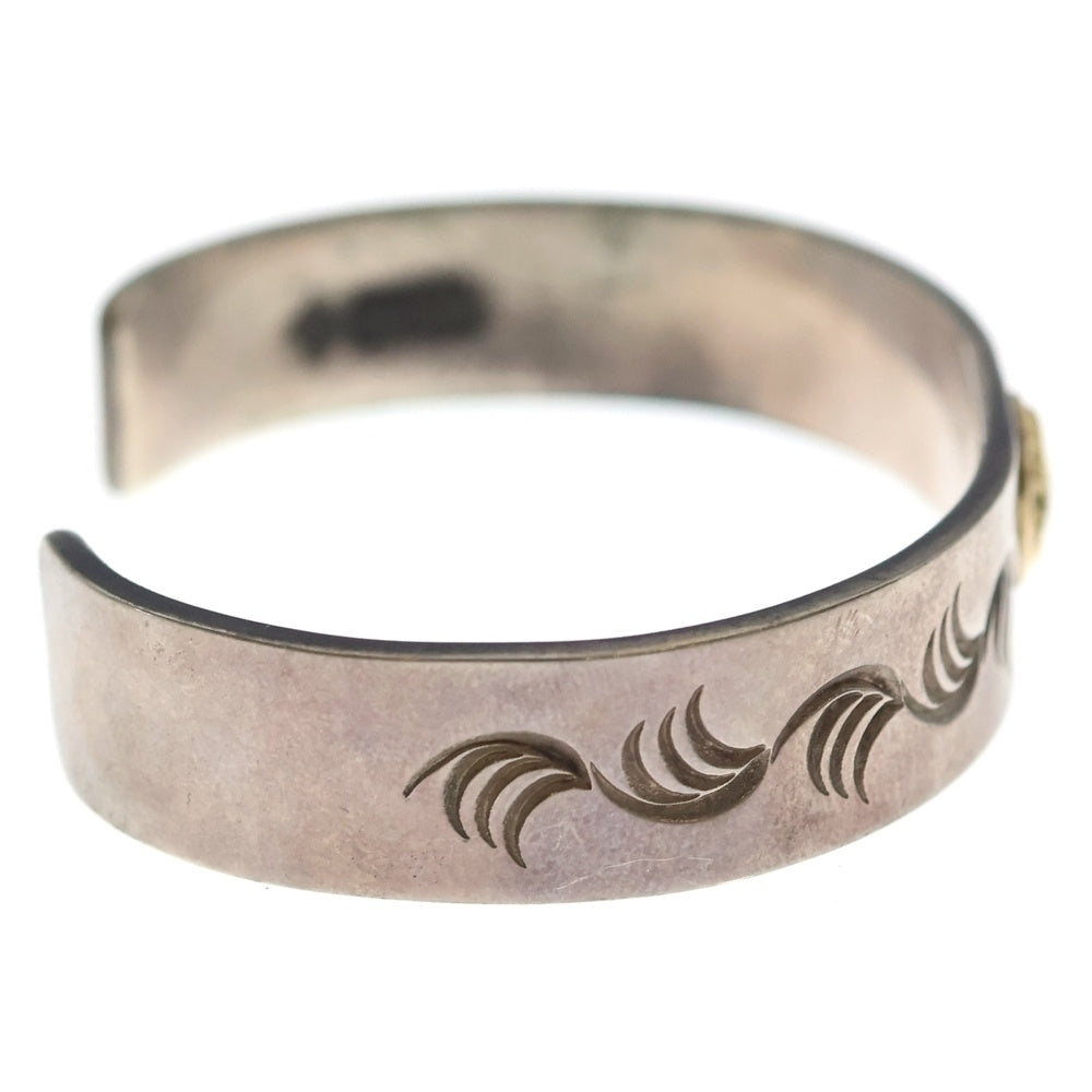 ARIZONA(アリゾナ) K18 太陽神付き 平内バングル 唐草 刻印 シルバー/ゴールド