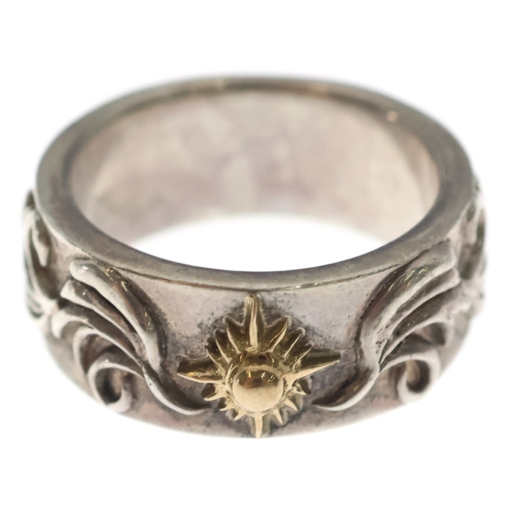 ARIZONA(アリゾナ) K18 太陽神付き リング 唐草 刻印 R-34b シルバー/ゴールド