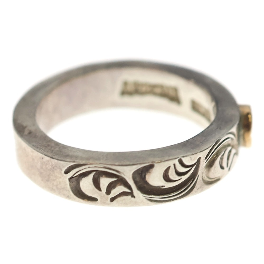 ARIZONA(アリゾナ) K18 太陽神付き リング 唐草 刻印 R-28b シルバー/ゴールド レディース