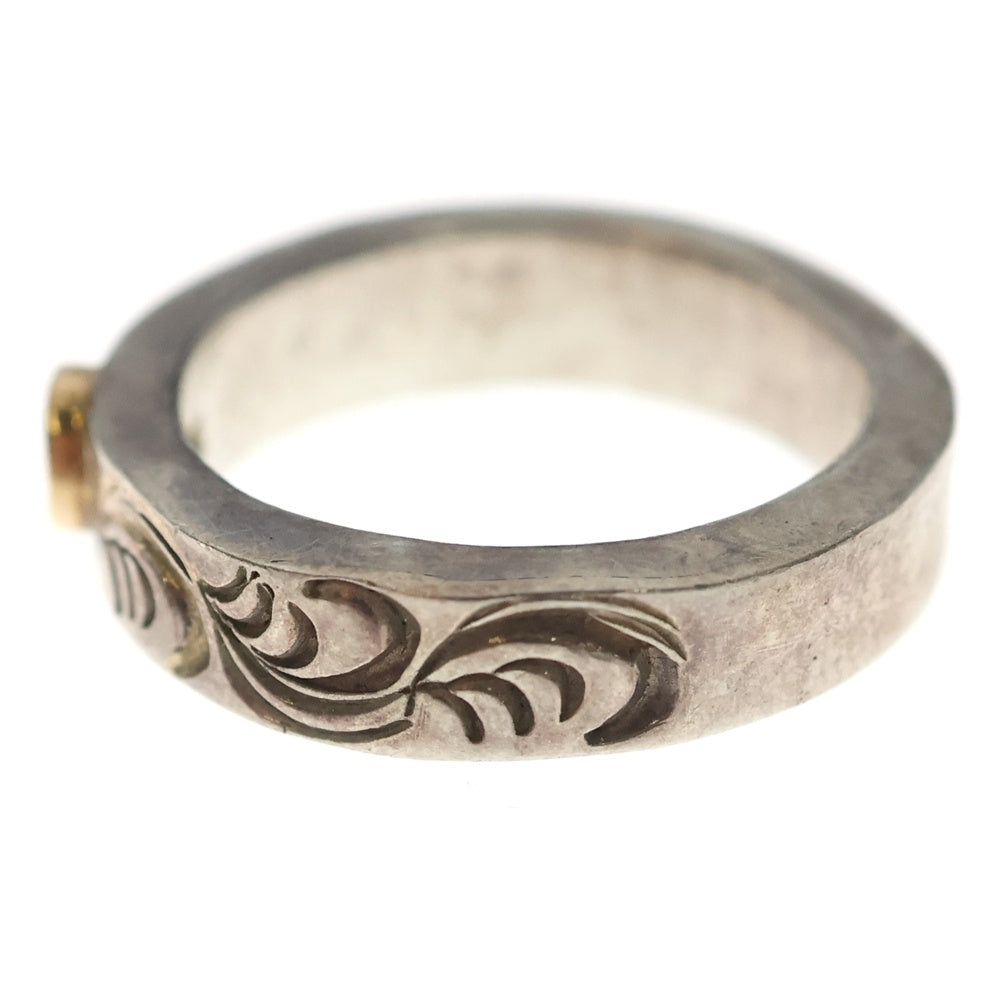 ARIZONA(アリゾナ) K18 太陽神付き リング 唐草 刻印 R-28b シルバー/ゴールド レディース