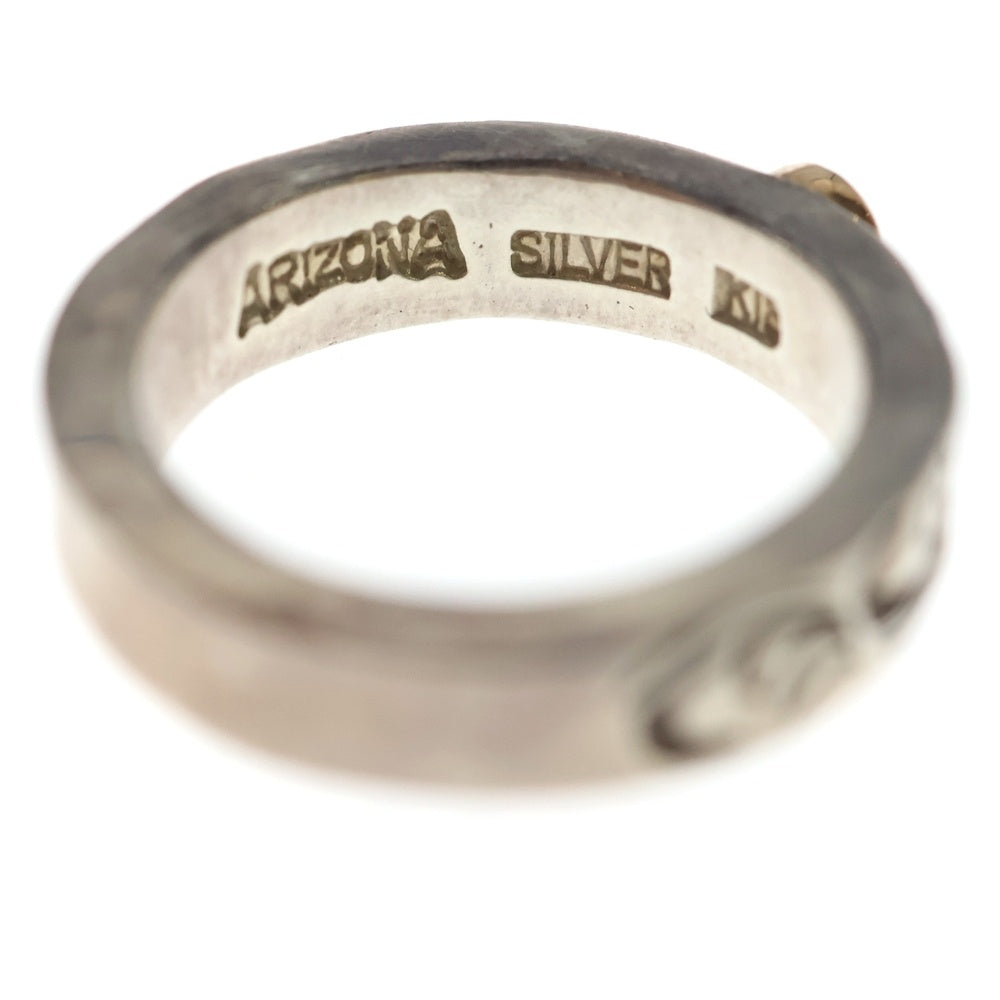 ARIZONA(アリゾナ) K18 太陽神付き リング 唐草 刻印 R-28b シルバー/ゴールド レディース