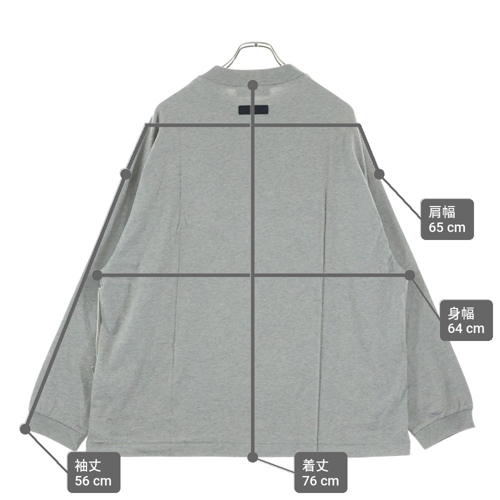 FEAR OF GOD ESSENTIALS(フィアオブゴッド エッセンシャルズ) L/S T-SHIRT ラバーロゴ 長袖Tシャツ ロンT グレー