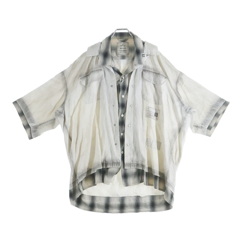 MAISON MIHARAYASUHIRO(メゾンミハラヤスヒロ) 24SS RC TWILL DOUBLE LAYERDE S/S SHIRTS レイヤード 半袖シャツ ホワイト A12SH071
