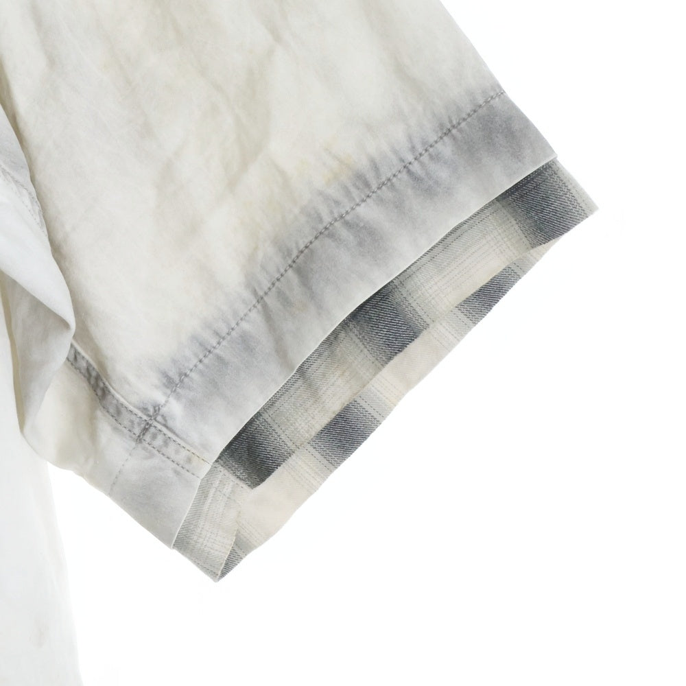 MAISON MIHARAYASUHIRO(メゾンミハラヤスヒロ) 24SS RC TWILL DOUBLE LAYERDE S/S SHIRTS レイヤード 半袖シャツ ホワイト A12SH071