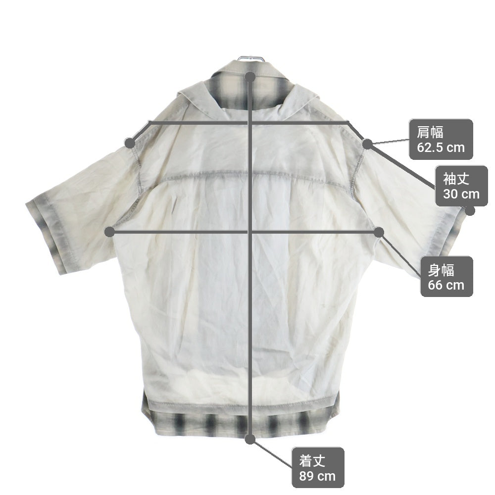MAISON MIHARAYASUHIRO(メゾンミハラヤスヒロ) 24SS RC TWILL DOUBLE LAYERDE S/S SHIRTS レイヤード 半袖シャツ ホワイト A12SH071