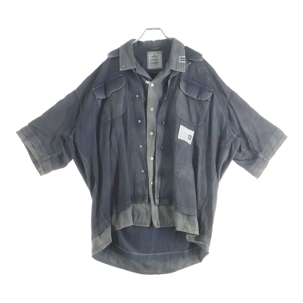 MAISON MIHARAYASUHIRO(メゾンミハラヤスヒロ) 24SS RC TWILL DOUBLE LAYERDE S/S SHIRTS レイヤード 半袖シャツ グレー A12SH071