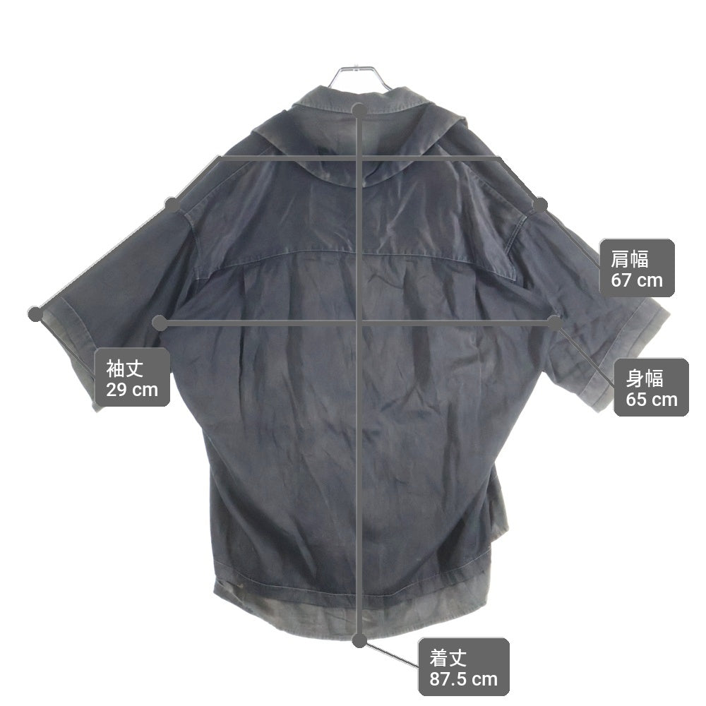 MAISON MIHARAYASUHIRO(メゾンミハラヤスヒロ) 24SS RC TWILL DOUBLE LAYERDE S/S SHIRTS レイヤード 半袖シャツ グレー A12SH071