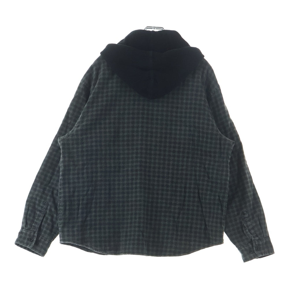 SUPREME(シュプリーム) 22AW Houndstooth Flannel Hooded Shirt ハウンズトゥース フランネル長袖チェックシャツ フーディー グレー