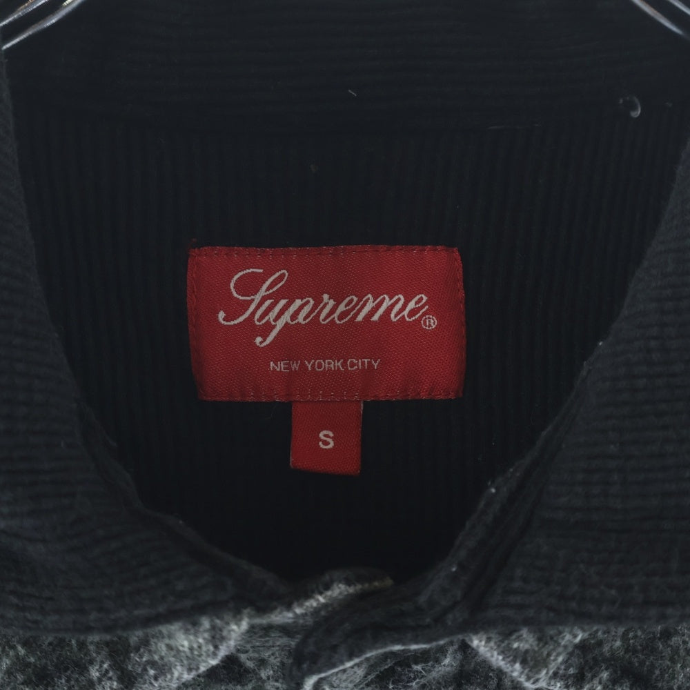 SUPREME(シュプリーム) 22AW Houndstooth Flannel Hooded Shirt ハウンズトゥース フランネル長袖チェックシャツ フーディー グレー