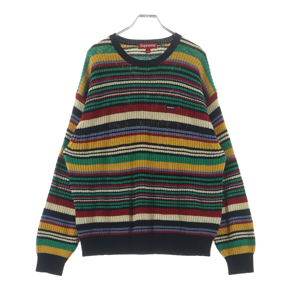 SUPREME(シュプリーム) 23AW Small Box Ribbed Sweater スモールボックスロゴ ボーダーニットセーター マルチ