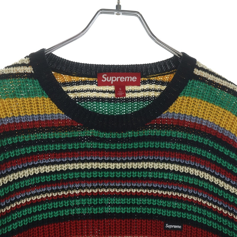 SUPREME(シュプリーム) 23AW Small Box Ribbed Sweater スモールボックスロゴ ボーダーニットセーター マルチ