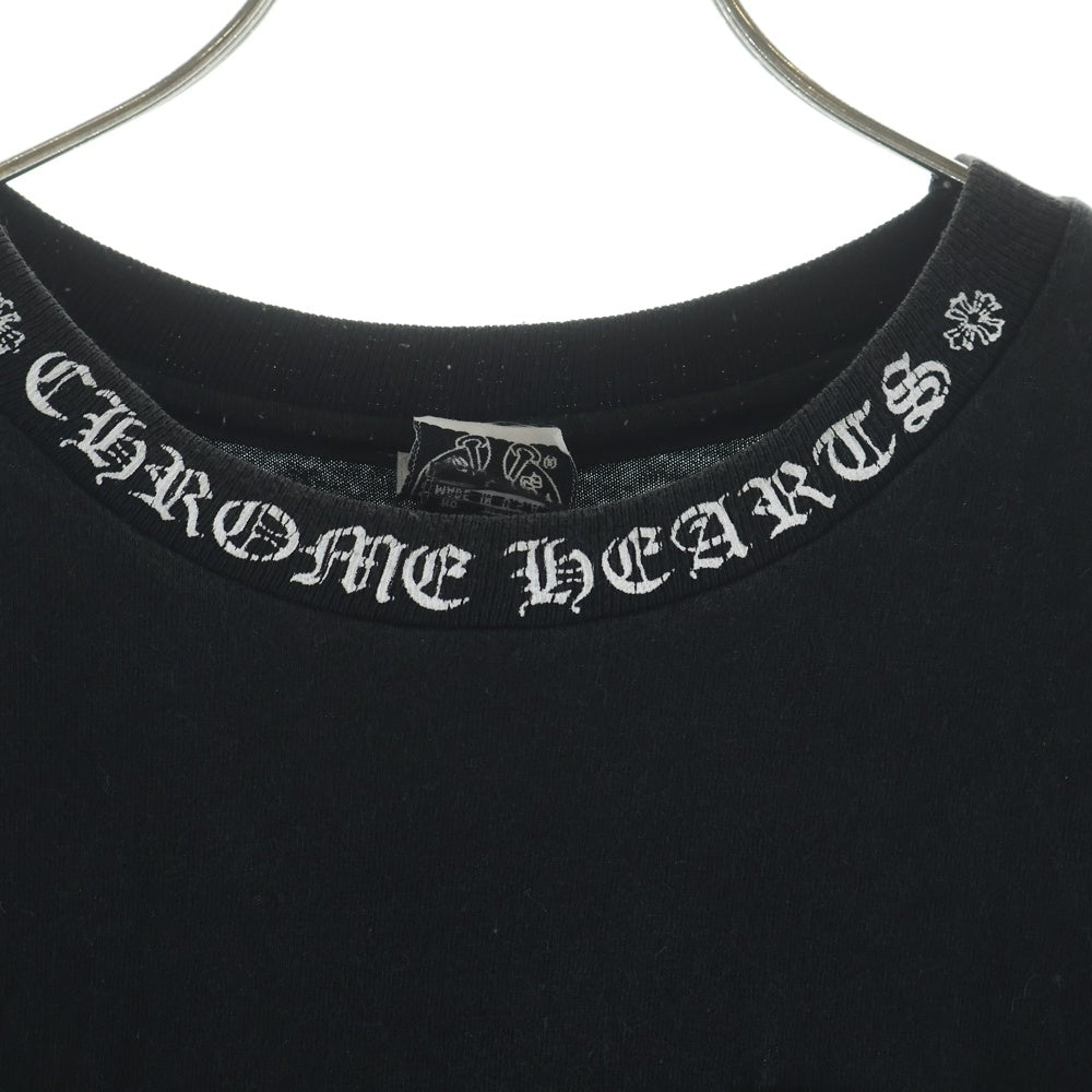 CHROME HEARTS(クロムハーツ) OLD CH L/S T-SHIRT オールド ネックロゴ バックダガープリント 長袖Tシャツ ロンT ブラック