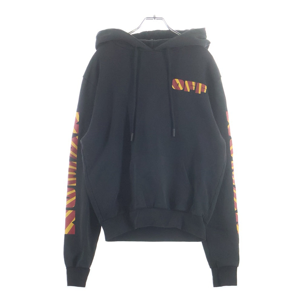 OFF-WHITE(オフホワイト) 17SS Hoodie ロゴプリント プルオーバースウェットパーカー フーディー ブラック