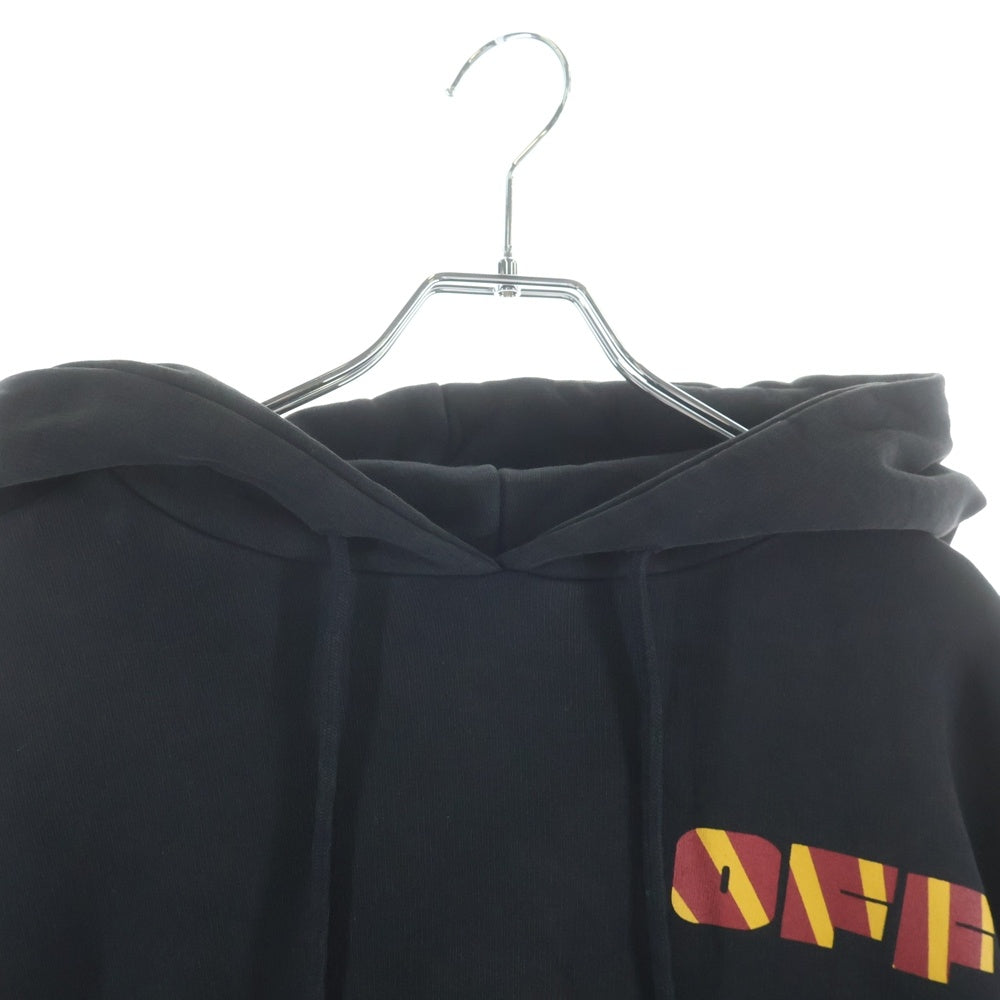 OFF-WHITE(オフホワイト) 17SS Hoodie ロゴプリント プルオーバースウェットパーカー フーディー ブラック