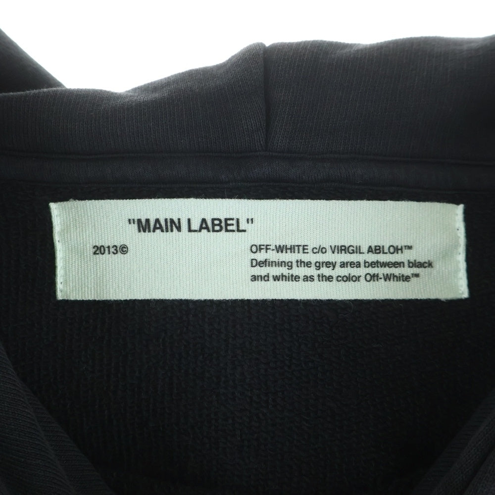 OFF-WHITE(オフホワイト) 17SS Hoodie ロゴプリント プルオーバースウェットパーカー フーディー ブラック