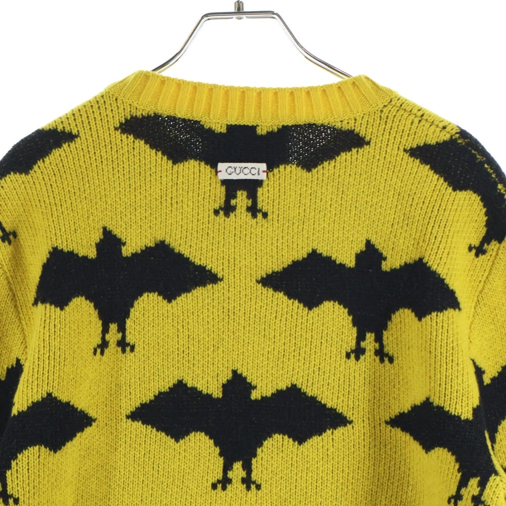 GUCCI(グッチ) Wool Knit Sweater クルーネックウールニットセーター イエロー 493648 X9E79