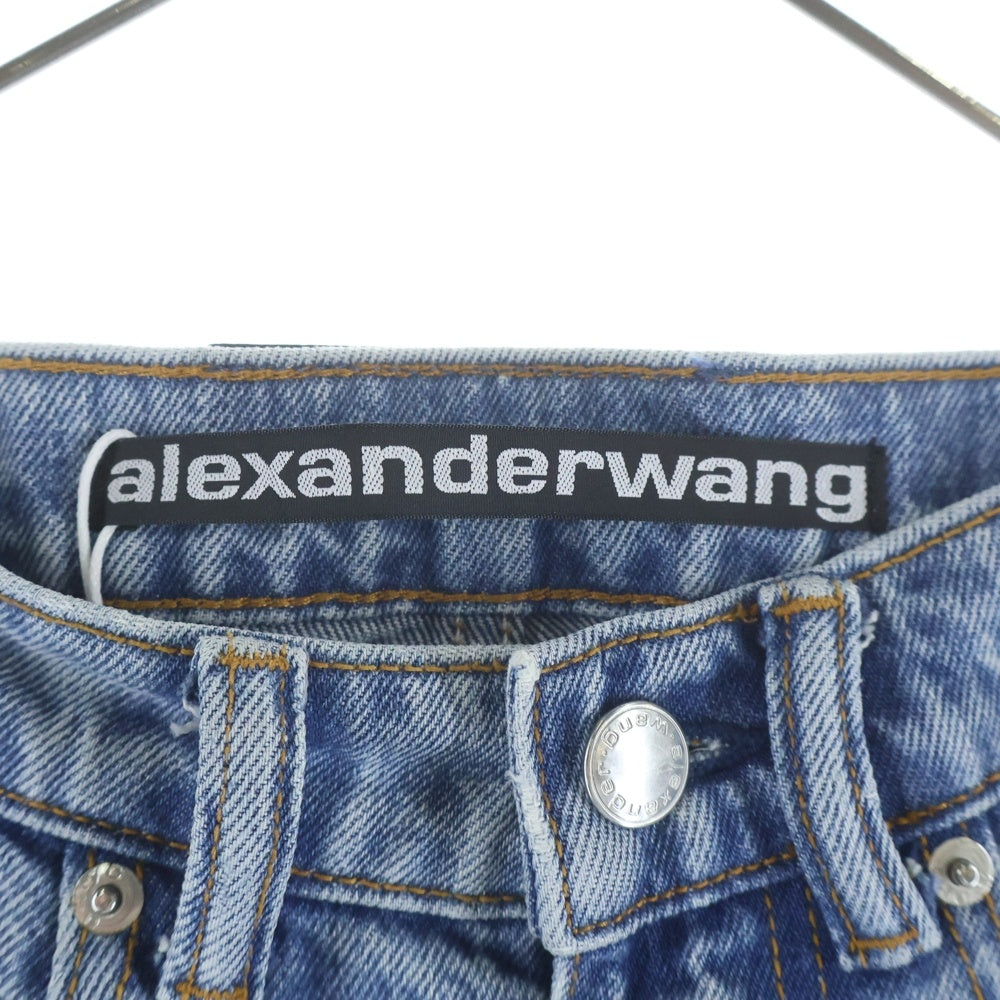 ALEXANDER WANG(アレキサンダーワン) Puff Logo Straight Leg Jean ストレートジーンズ デニムパンツ インディゴ