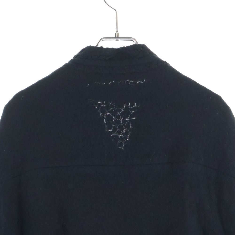 CHROME HEARTS(クロムハーツ) CASHMERE JACKET アームフレアニーレザー ダガージップ カシミヤニットジャケット ブラック