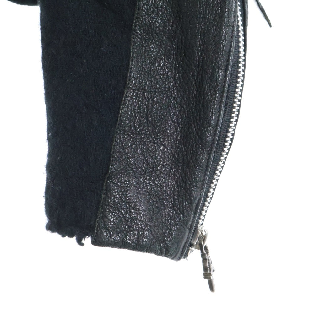 CHROME HEARTS(クロムハーツ) CASHMERE JACKET アームフレアニーレザー ダガージップ カシミヤニットジャケット ブラック
