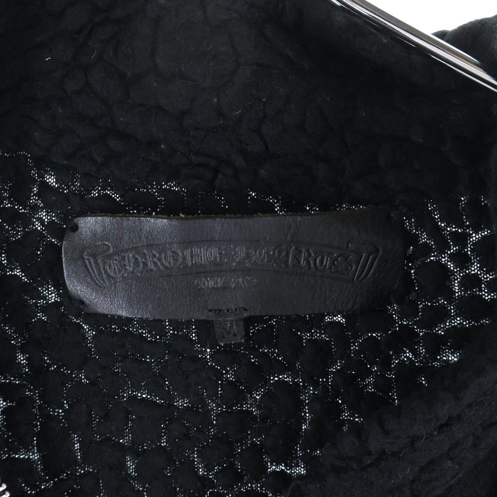 CHROME HEARTS(クロムハーツ) CASHMERE JACKET アームフレアニーレザー ダガージップ カシミヤニットジャケット ブラック