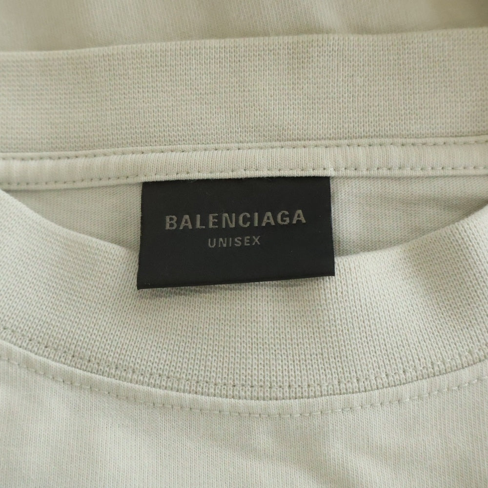 BALENCIAGA(バレンシアガ) Logo Embroidery Taped T-Shirt 712398 TNVG1 テープキャンペーンロゴ 半袖Tシャツ ホワイト