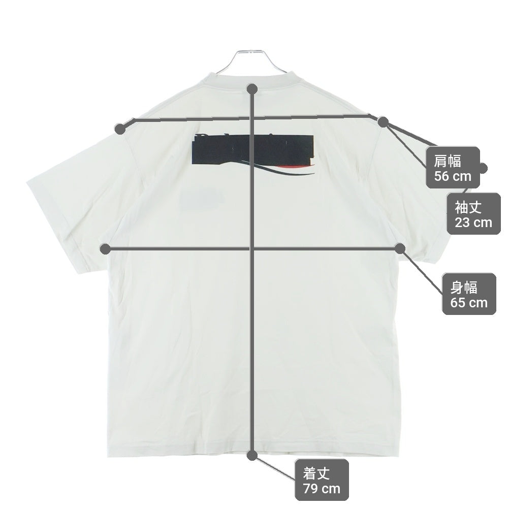 BALENCIAGA(バレンシアガ) Logo Embroidery Taped T-Shirt 712398 TNVG1 テープキャンペーンロゴ 半袖Tシャツ ホワイト