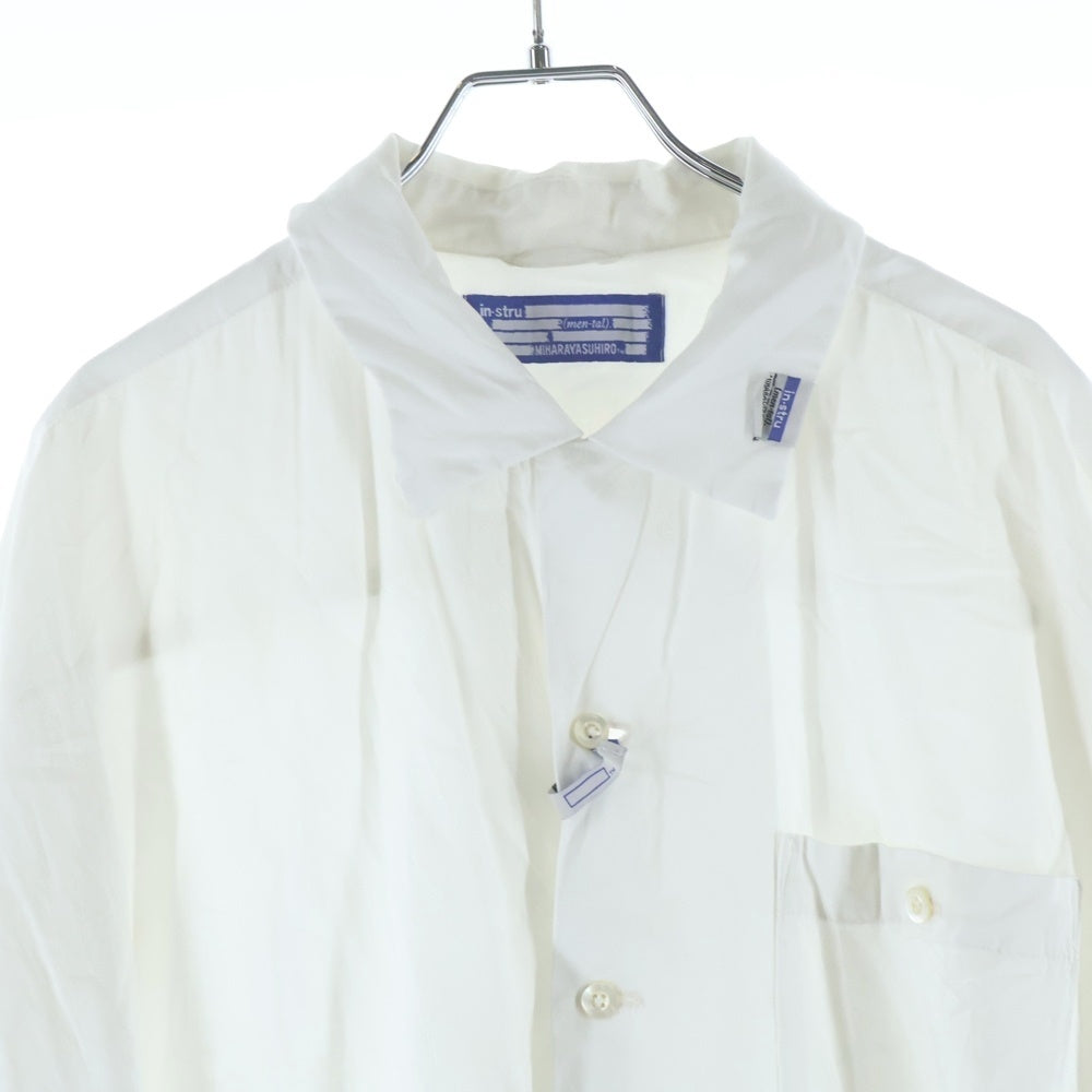 MAISON MIHARAYASUHIRO(メゾンミハラヤスヒロ) 23SS in・stru(men-tal) Satin Shirt I10SH031 インストルメンタル レーヨン 開襟長袖シャツ ホワイト