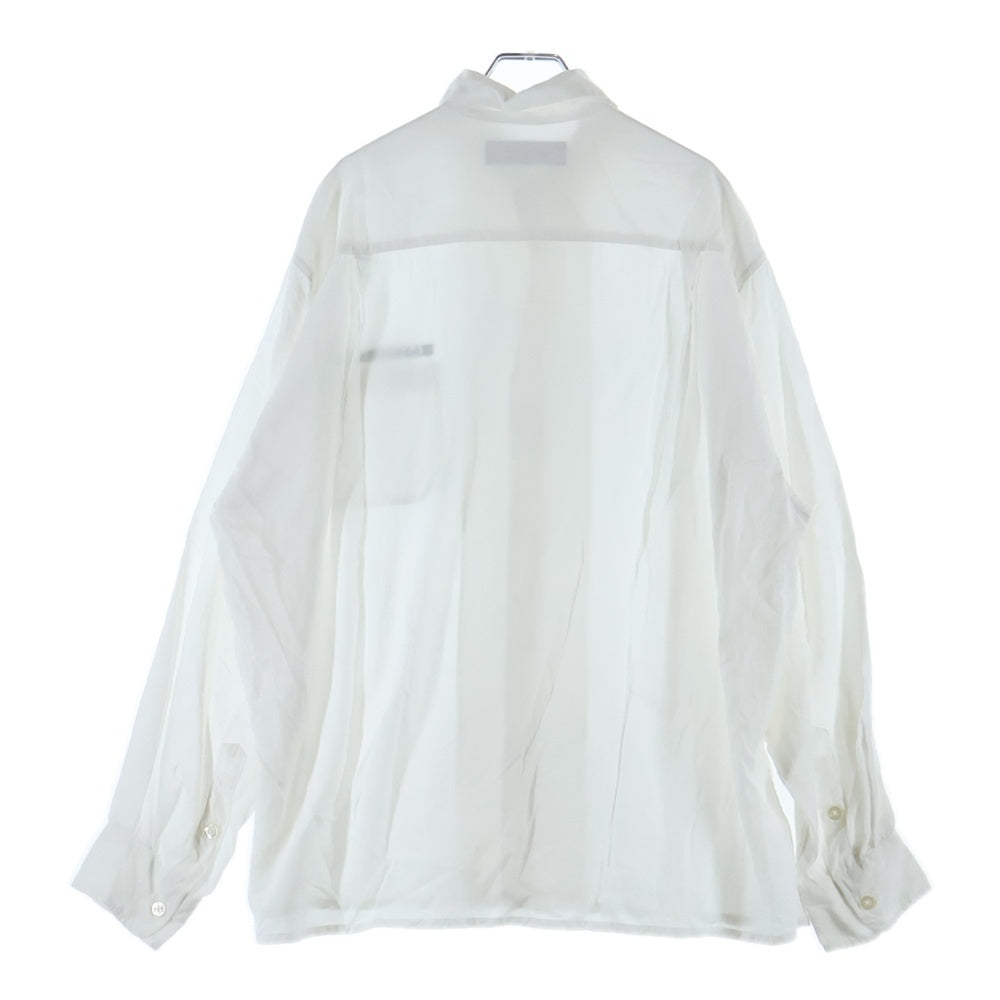 WACKO MARIA(ワコマリア) 50S OPEN COLLAR SHIRT ロゴ刺繍 オープンカラーシャツ 長袖開襟シャツ ホワイト