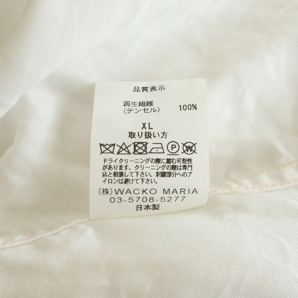WACKO MARIA(ワコマリア) 50S OPEN COLLAR SHIRT ロゴ刺繍 オープンカラーシャツ 長袖開襟シャツ ホワイト