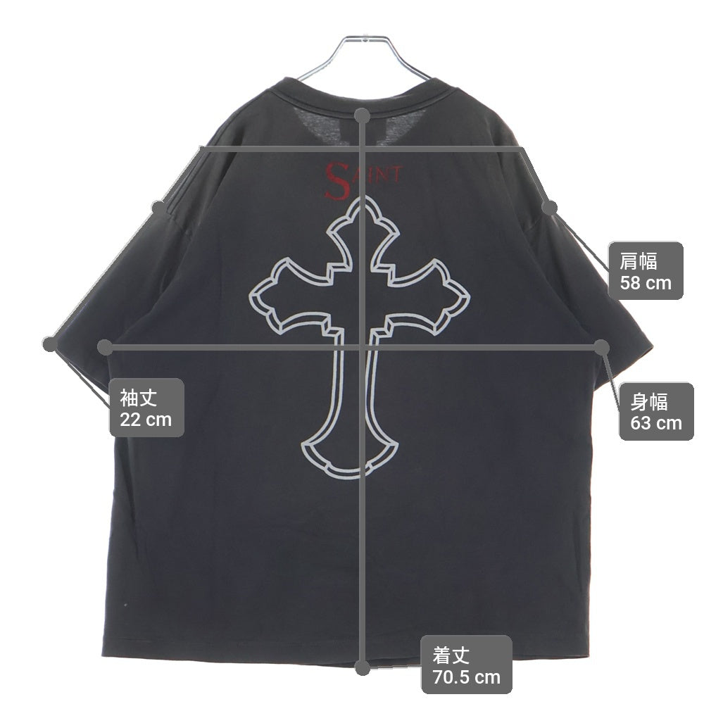 SAINT MICHAEL(セントマイケル) 25SS 2PAC 2PC SS TEE ダメージ加工 半袖Tシャツ グレー SM-HR8-0000-C14
