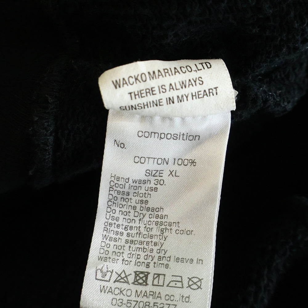 WACKO MARIA(ワコマリア) WASHED HEAVY WEIGHT PULLOVER HOODED SWEAT SHIRT ヘビーオンス プルオーバースウェットパーカー フーディー ブラック